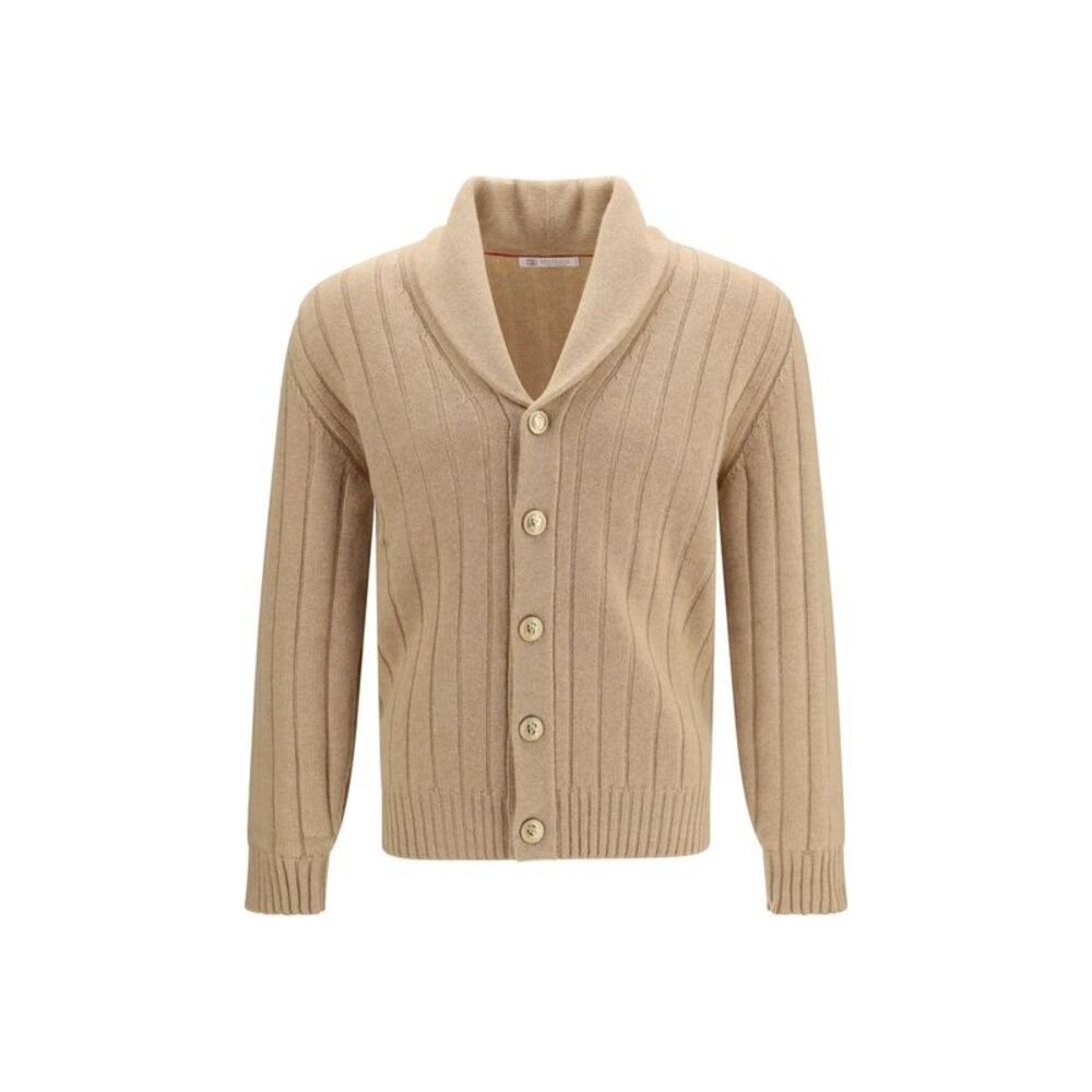 Brunello Cucinelli Beige Cashmere Men's Cardigan